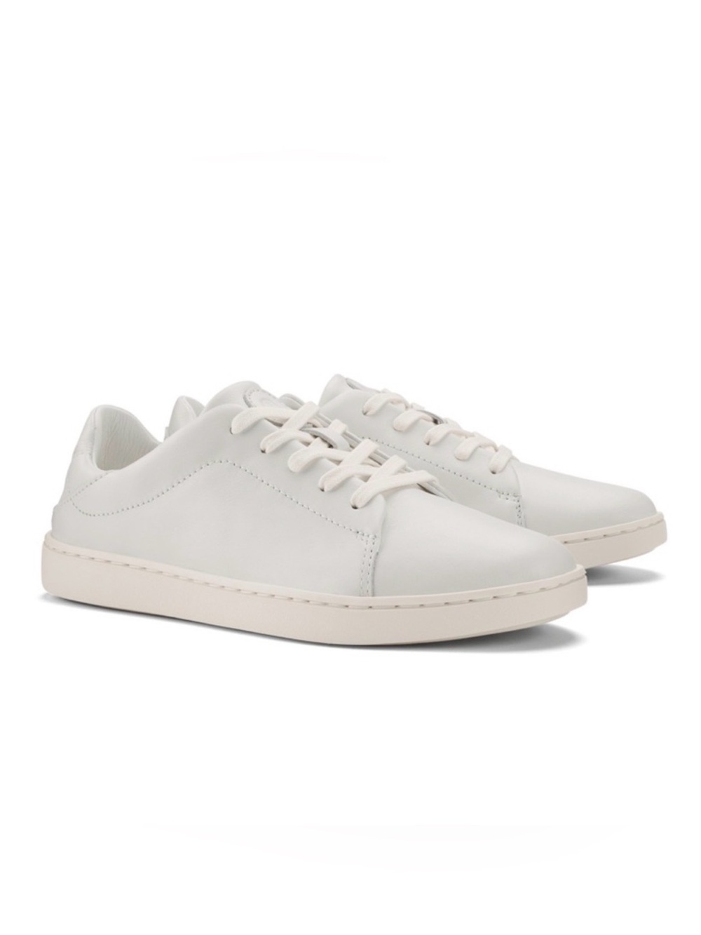 OluKai Pehuea White Leather Sneakers in Size 7 EUR 37 Retails $120